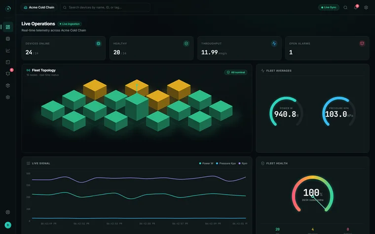 PulseFleet live dashboard