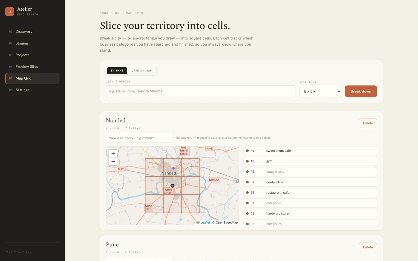Geo-grid map search