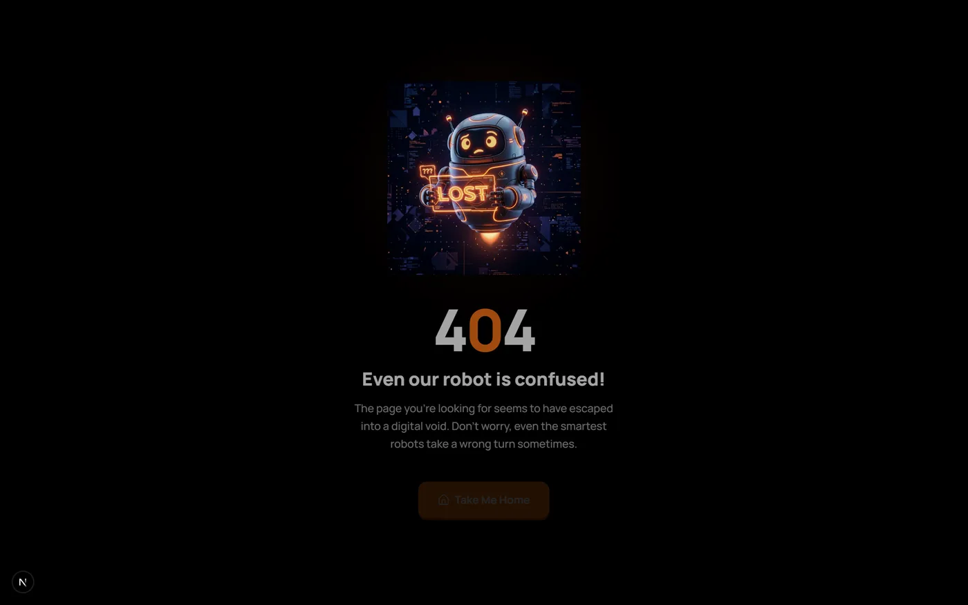 Neon robot 404